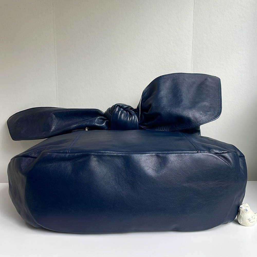 Furla Genuine Leather Hobo Shoulder Bag Navy - Picture 8 of 17